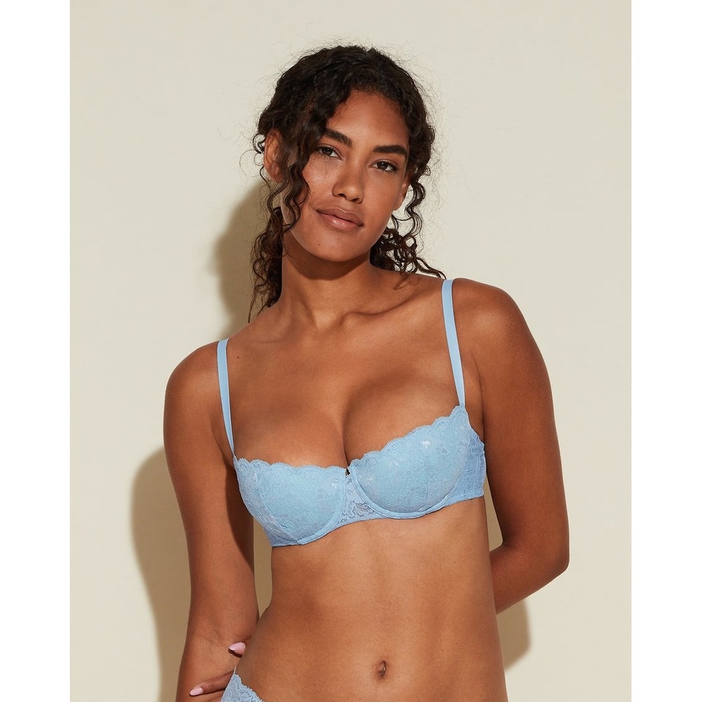 Cosabella Never Say Never Pushie Push-Up Bra Aasmani Blue - Size‎ 34C / NWT